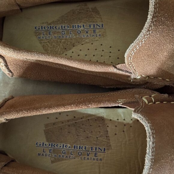 Giorgio Brutini Le Glove Brown Suede Leather Driving Loafers Moccasins 9.5 M - Picture 6 of 9